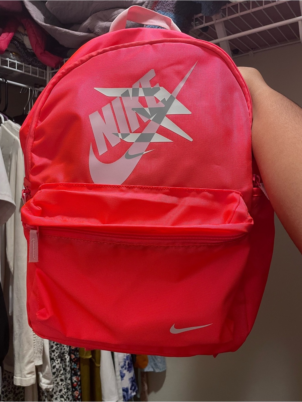 Nike Bright Pink Backpack with White Logos